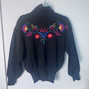 Embroidered Black Sweater